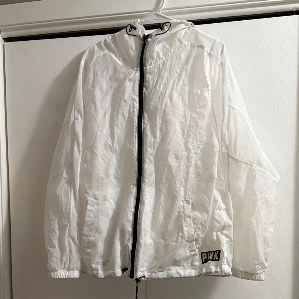 Victoria's Secret White Windbreaker with Black Trim